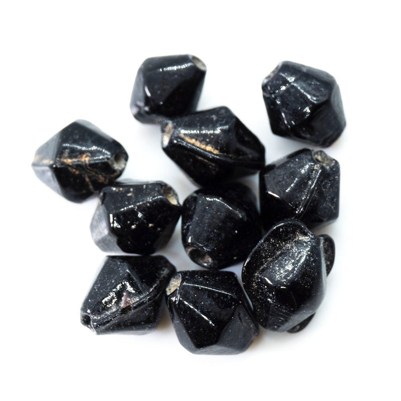 Load image into Gallery viewer, Glass Double Cone 5mm x 3mm Black - Affordable Jewellery Supplies