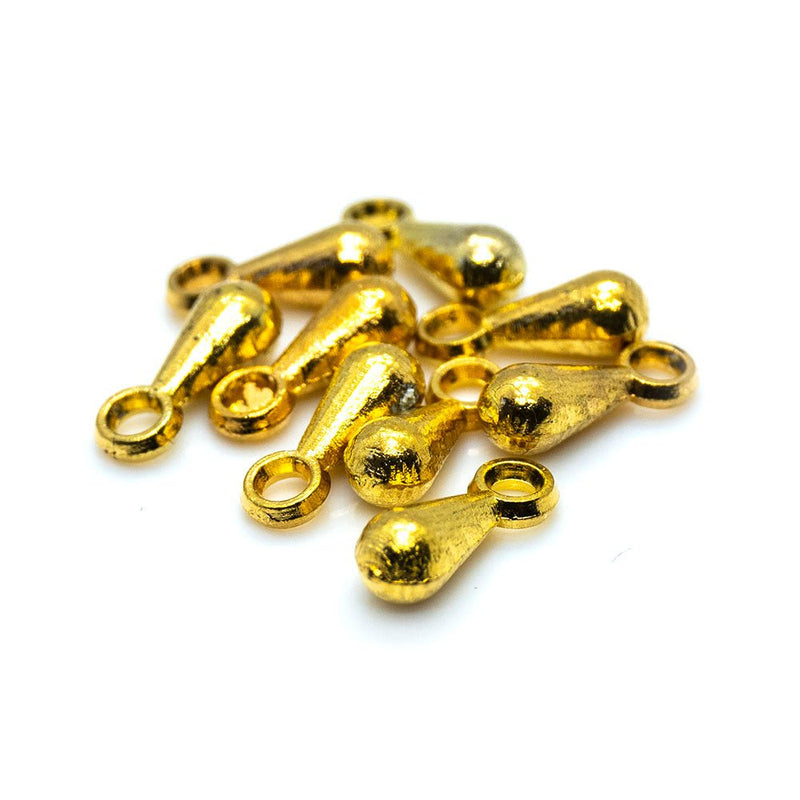 Load image into Gallery viewer, Teardrop Chain End Dangle 7mm Gold - Affordable Jewellery Supplies