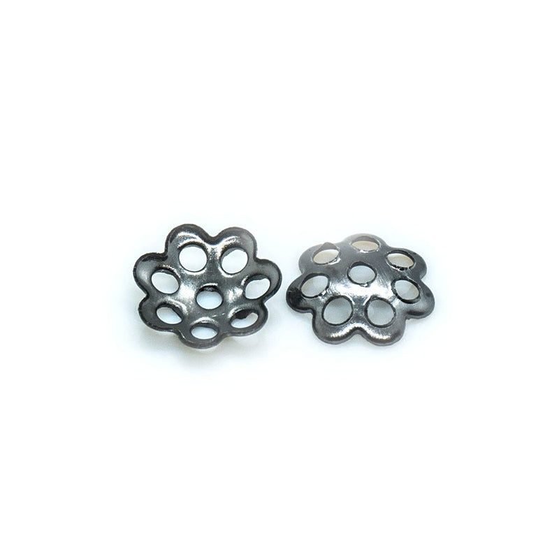 Load image into Gallery viewer, Bead Caps Flower 6mm Black - Affordable Jewellery Supplies
