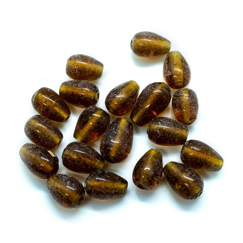 Load image into Gallery viewer, Translucent Glass Teardrop 10mm x 5mm Amber - Affordable Jewellery Supplies