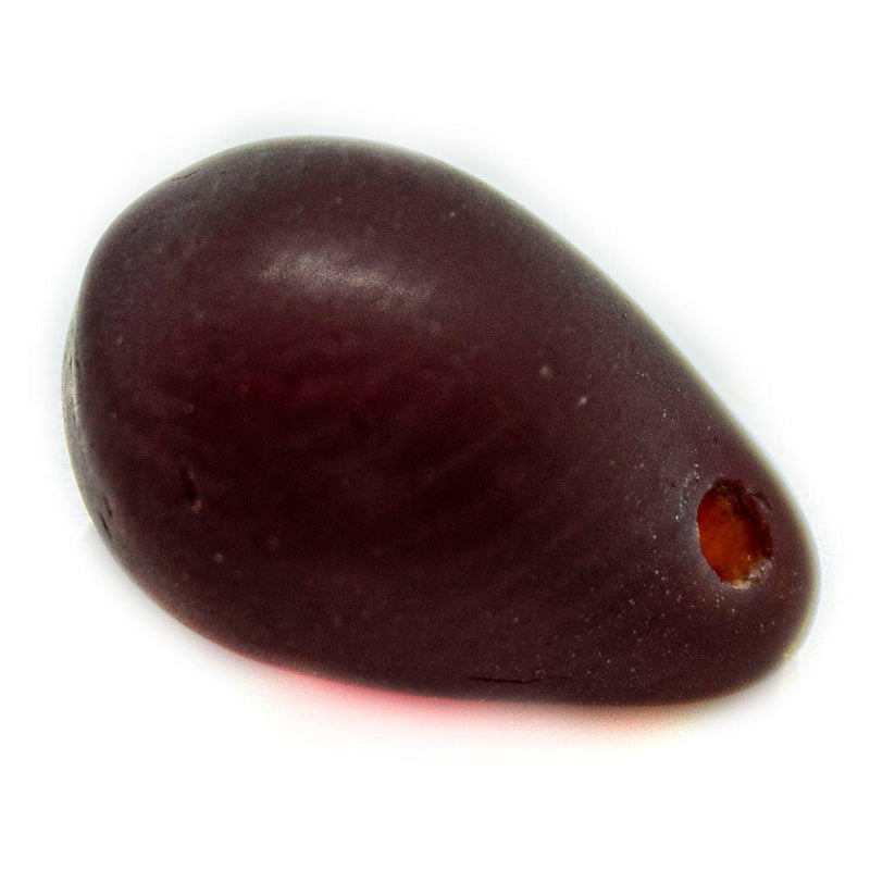 Load image into Gallery viewer, Czech Glass Pressed Teardrop 9mm x 6mm Darm Siam Matt - Affordable Jewellery Supplies