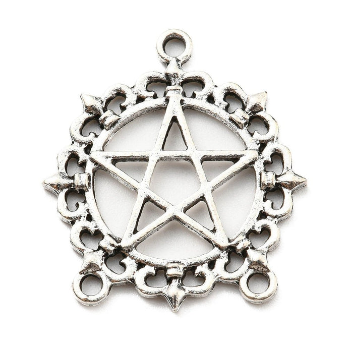 Alloy Chandelier Pentagram Connector 27mm x 24.5mm x 2mm Antique Silver - Affordable Jewellery Supplies