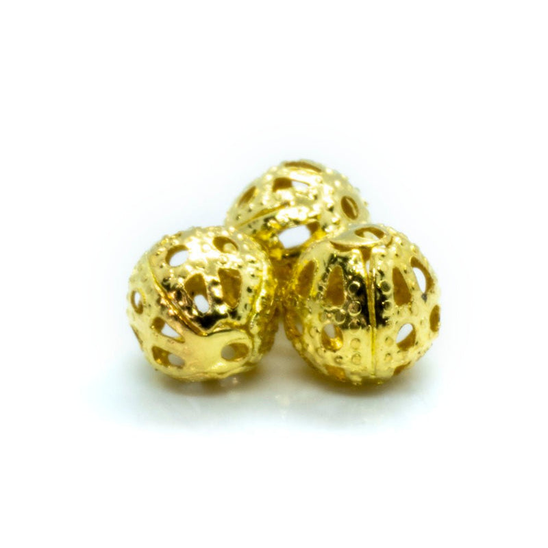 Load image into Gallery viewer, Filigree Round Metal Bead 6mm Gold - Affordable Jewellery Supplies
