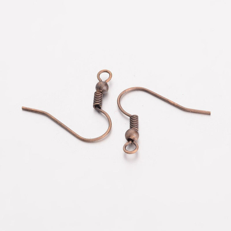 Load image into Gallery viewer, Earhooks Twist 19mm Red Copper - Nickel Free - Affordable Jewellery Supplies

