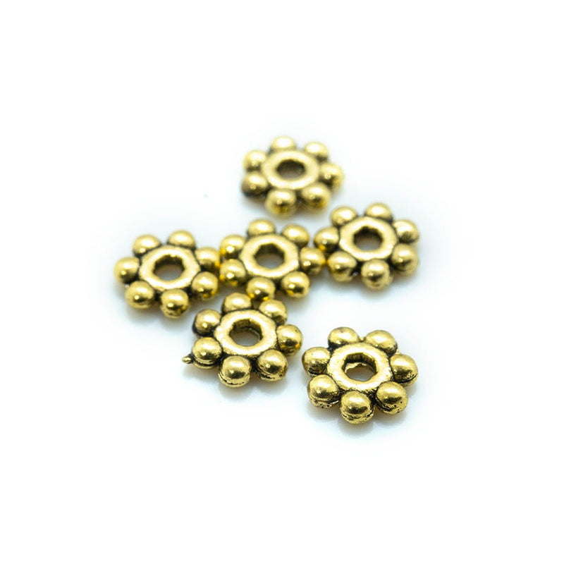 Load image into Gallery viewer, Beaded Rondelle Spacer Bead 4mm x 1mm Antique Gold - Affordable Jewellery Supplies
