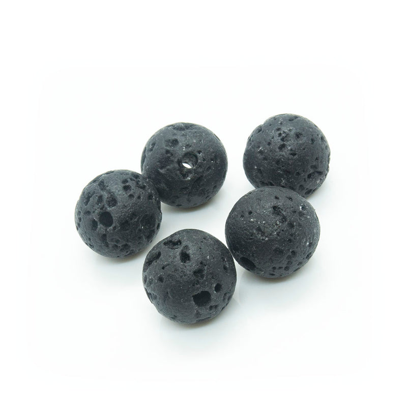 Load image into Gallery viewer, Lava Rock Beads 8mm Black - Affordable Jewellery Supplies