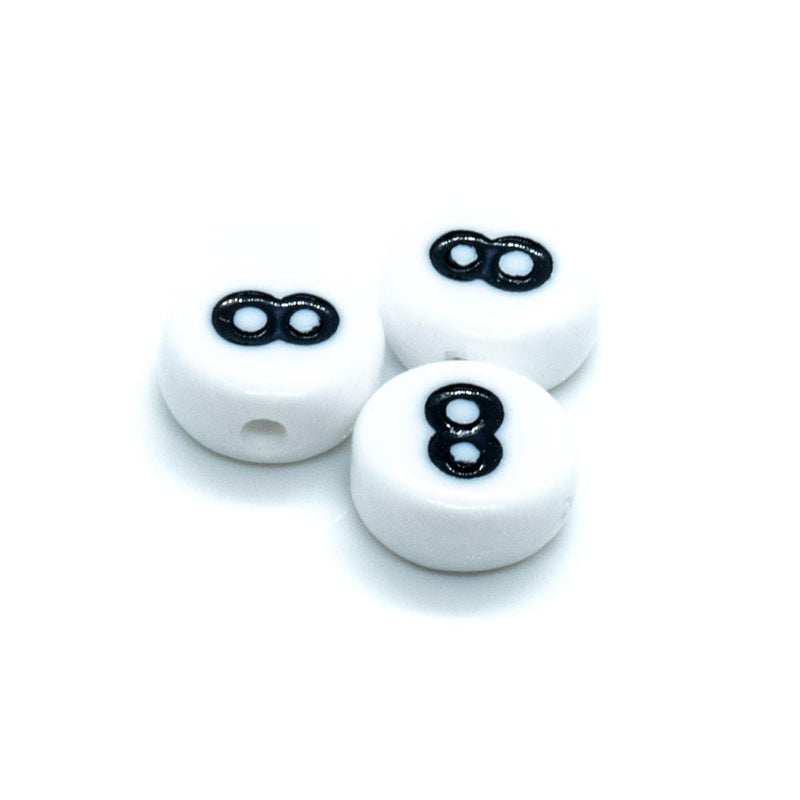 Load image into Gallery viewer, Acrylic Alphabet and Number Beads 7mm Number 8 - Affordable Jewellery Supplies
