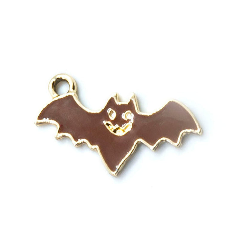 Load image into Gallery viewer, Bat Charm 23mm x 12mm Brown and Gold - Affordable Jewellery Supplies