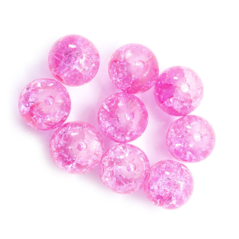 Load image into Gallery viewer, Glass Crackle Beads 8mm Magenta - Affordable Jewellery Supplies
