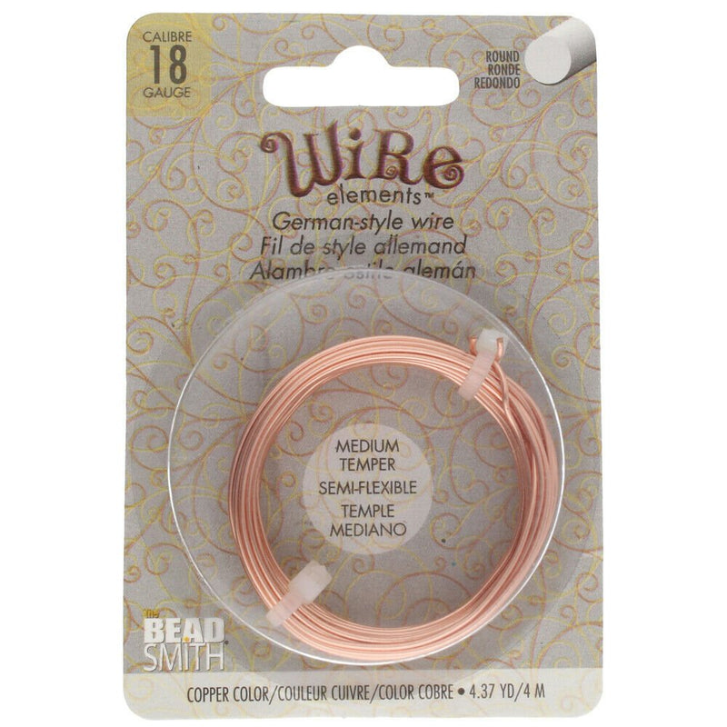 Load image into Gallery viewer, Beadsmith German Style Wire 18 Gauge 4m Copper - Affordable Jewellery Supplies
