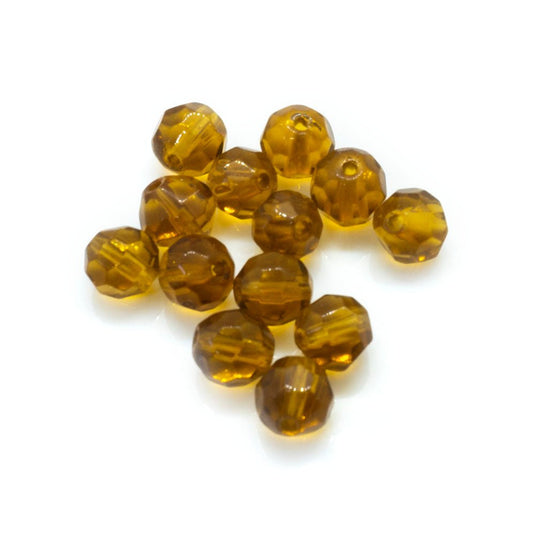 Crystal Glass Faceted Round 6mm Dorado Gold - Affordable Jewellery Supplies