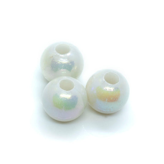 Vacuum Beads 8mm White ab - Affordable Jewellery Supplies