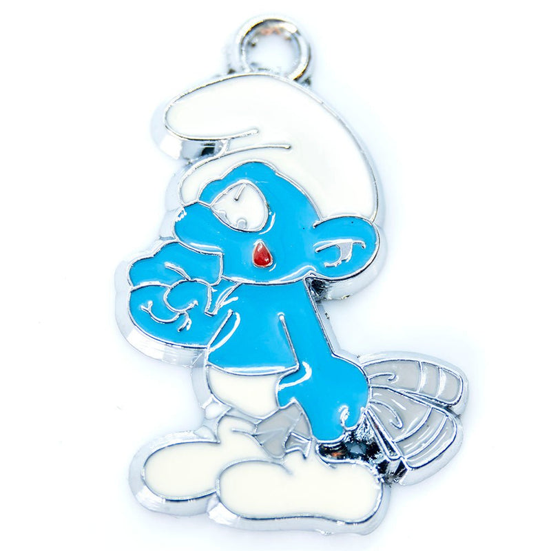 Load image into Gallery viewer, Smurf Enamel Pendant 35mm L - Affordable Jewellery Supplies
