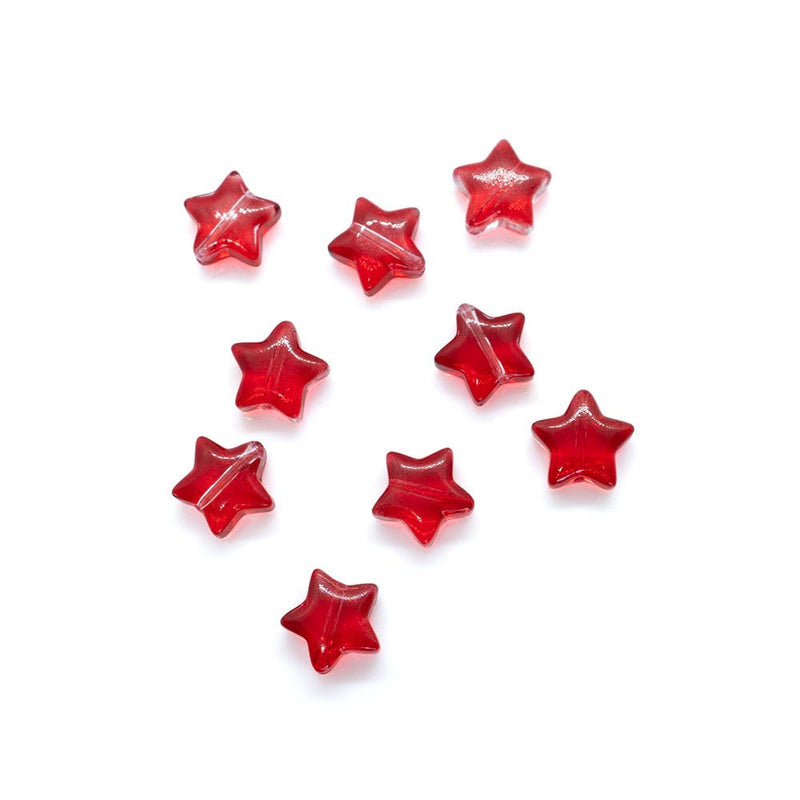 Load image into Gallery viewer, Transparent Glass Star Beads 10mm Red - Affordable Jewellery Supplies
