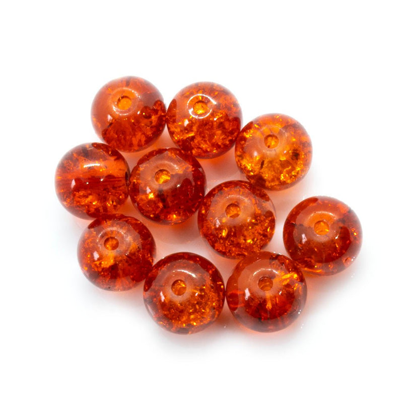 Load image into Gallery viewer, Glass Crackle Beads 8mm Tomato - Affordable Jewellery Supplies
