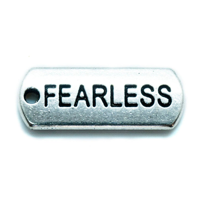 Load image into Gallery viewer, Inspirational Message Pendant 21mm x 8mm x 2mm Fearless - Affordable Jewellery Supplies
