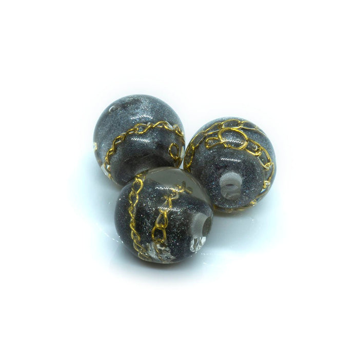 Resin Chain Bead 15mm Black - Affordable Jewellery Supplies