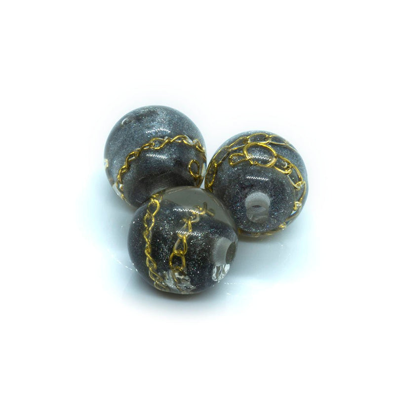 Load image into Gallery viewer, Resin Chain Bead 15mm Black - Affordable Jewellery Supplies