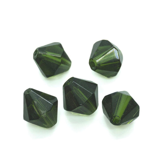 Crystal Glass Bicone 8mm Emerald - Affordable Jewellery Supplies