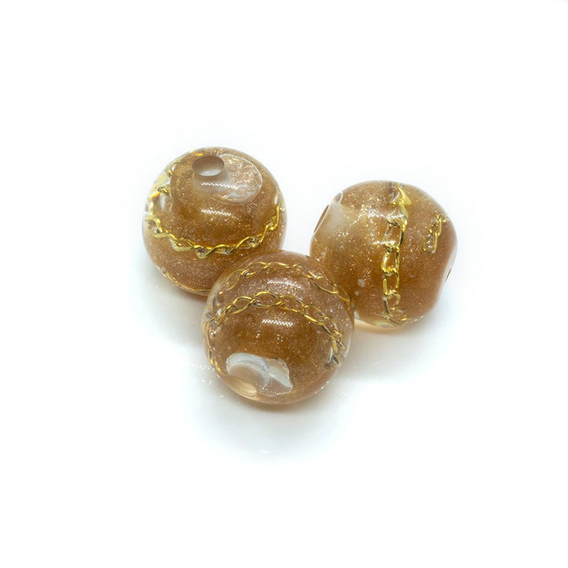 Load image into Gallery viewer, Resin Chain Bead 15mm Tan - Affordable Jewellery Supplies
