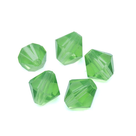 Crystal Glass Faceted Bicone 6mm Peridot - Affordable Jewellery Supplies