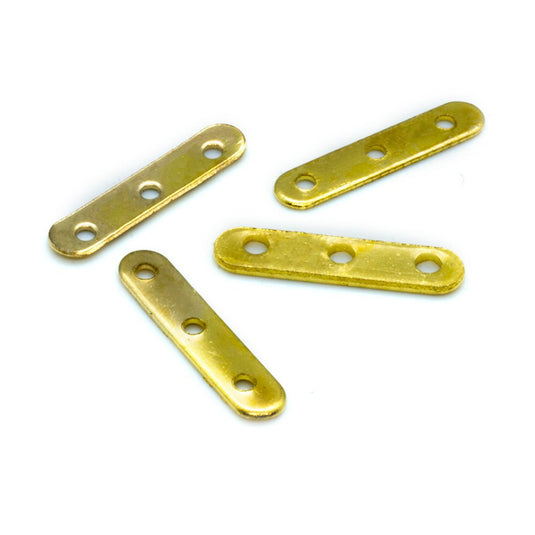 Three Hole Spacer Bar 17mm x 4mm Gold - Affordable Jewellery Supplies