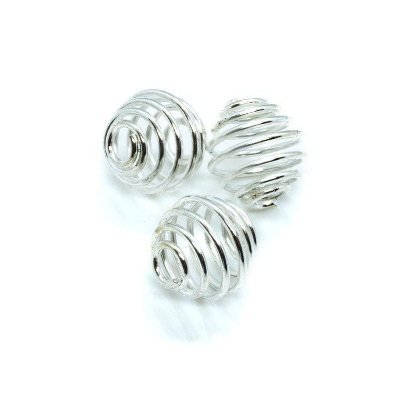 Load image into Gallery viewer, Spring Cage Bead 9mm Silver Plated - Affordable Jewellery Supplies
