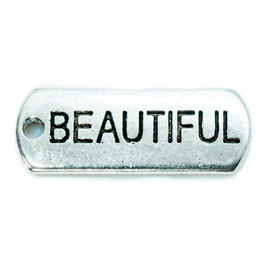 Inspirational Message Pendant 21mm x 8mm x 2mm Beautiful - Affordable Jewellery Supplies