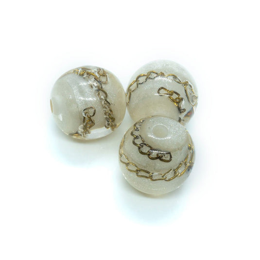 Resin Chain Bead 15mm White - Affordable Jewellery Supplies