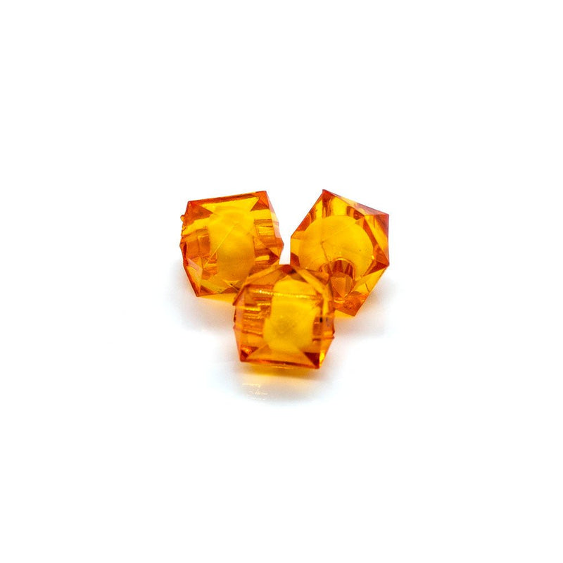 Load image into Gallery viewer, Bead in Bead Faceted Cube 8mm Dark orange - Affordable Jewellery Supplies
