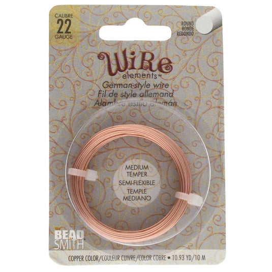 Beadsmith German Style Wire 22 Gauge 10m Copper - Affordable Jewellery Supplies