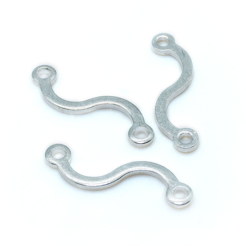 Load image into Gallery viewer, Link Connector Flat Wave 15mm x 4mm Silver - Affordable Jewellery Supplies
