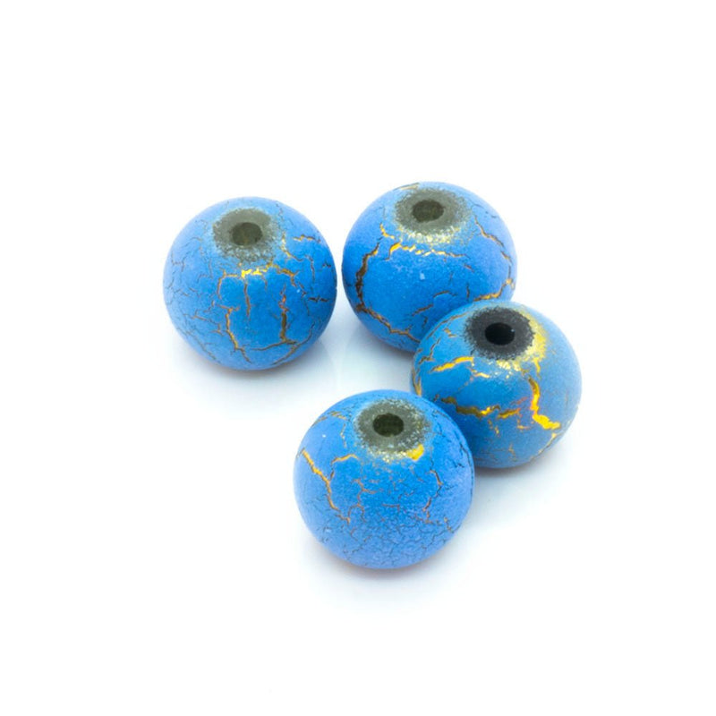 Load image into Gallery viewer, Gold Desert Sun Beads 8mm Blue - Affordable Jewellery Supplies