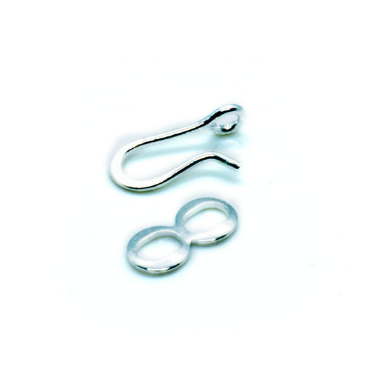 Hook Eye Clasps 14mm Silver plated - Affordable Jewellery Supplies