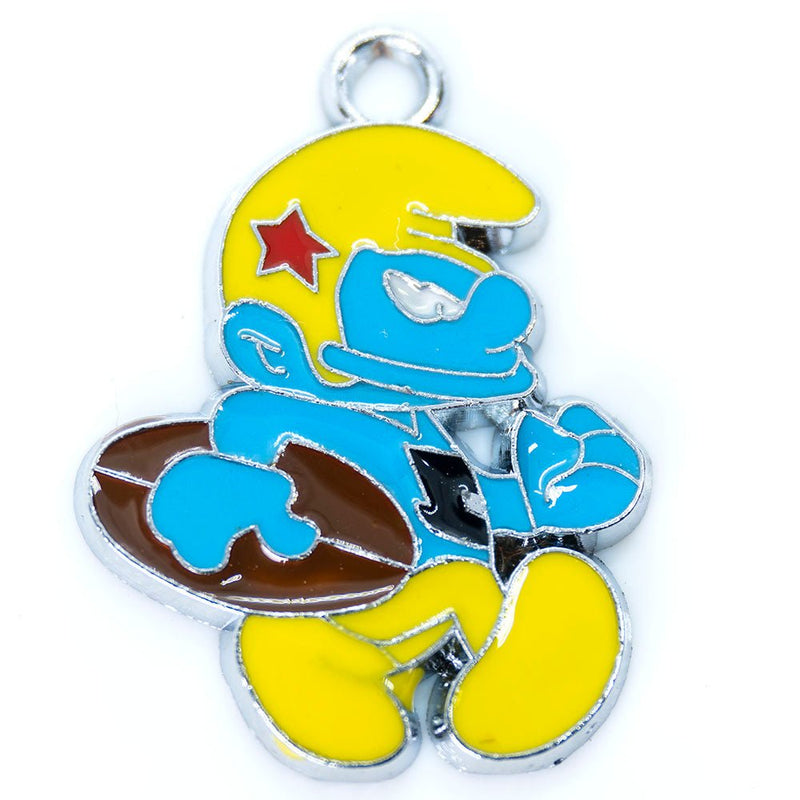 Load image into Gallery viewer, Smurf Enamel Pendant 35mm Q - Affordable Jewellery Supplies
