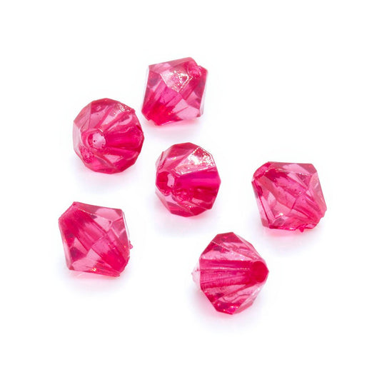 Acrylic Bicone 6mm Dark pink - Affordable Jewellery Supplies