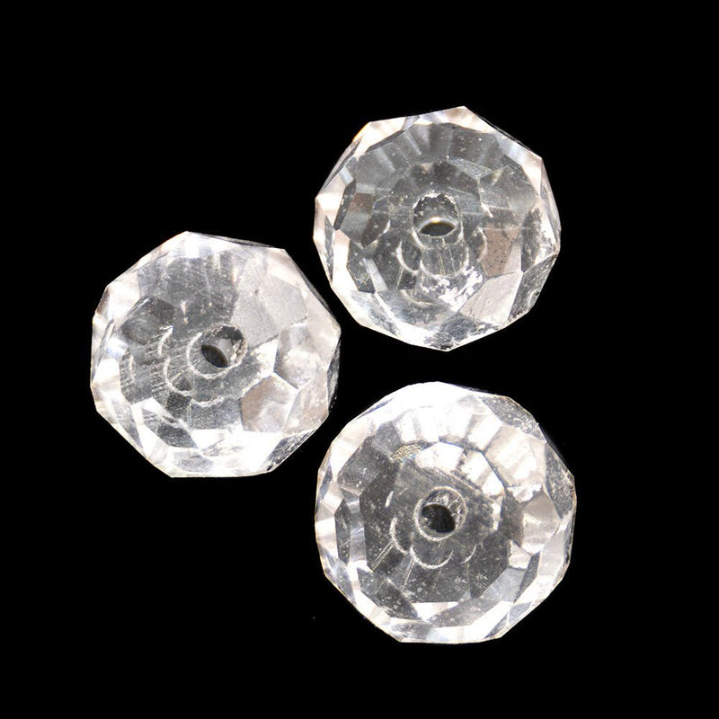Load image into Gallery viewer, Glass Crystal Faceted Rondelle 8mm x 6mm Clear - Affordable Jewellery Supplies
