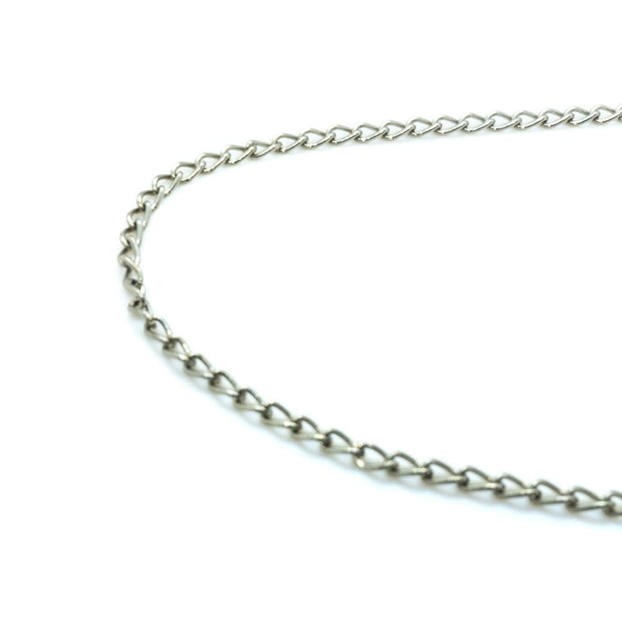 Twist Cable Chain 3mm x 2mm x 48cm length Antique Silver - Affordable Jewellery Supplies