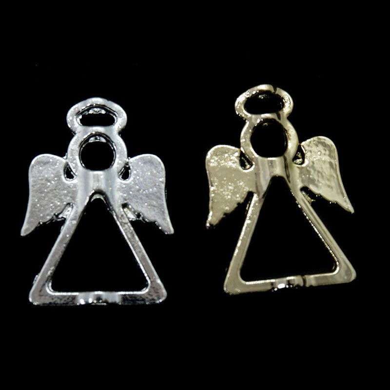 Load image into Gallery viewer, Angel Bead Frame 26mm x 19mm x 4mm Silver Plated - Affordable Jewellery Supplies