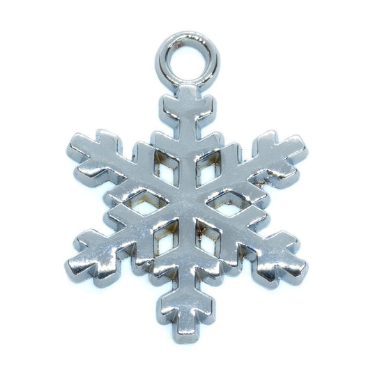 Snowflake Charm 25mm x 18mm Platinum - Affordable Jewellery Supplies