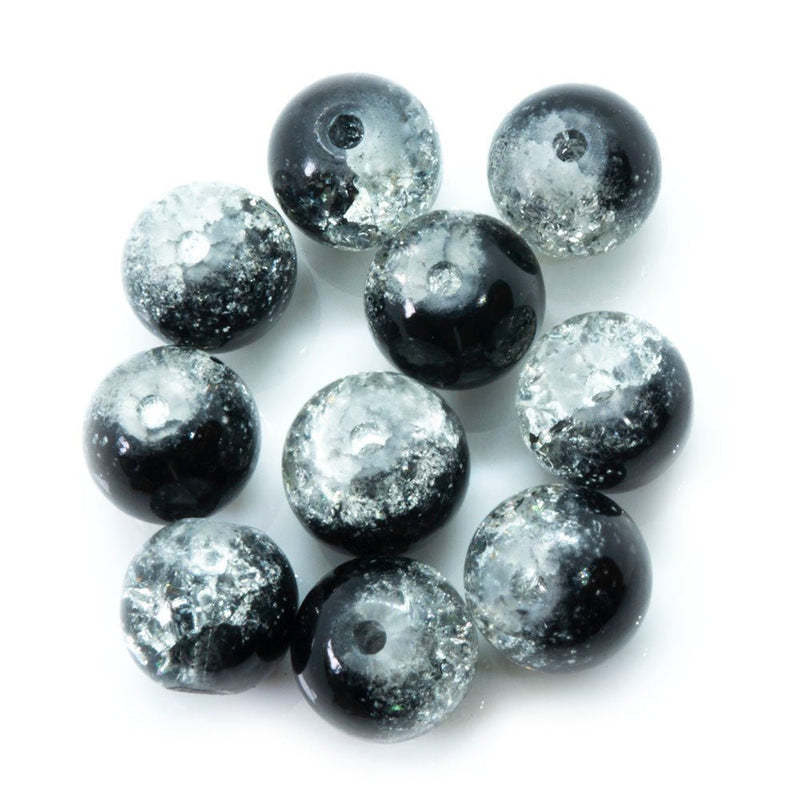 Load image into Gallery viewer, Glass Crackle Beads 8mm Black - Affordable Jewellery Supplies
