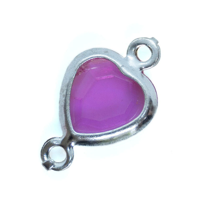 Load image into Gallery viewer, Heart Link Connector Bead 14mm x 8mm Violet - Affordable Jewellery Supplies
