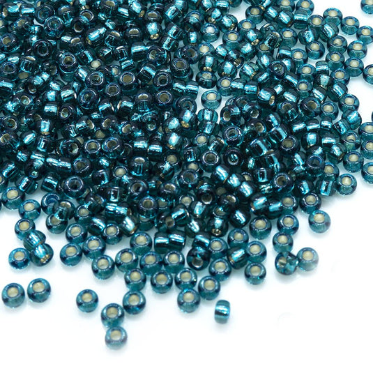 Miyuki Rocailles Silver Lined Seed Beads 11/0 Teal - Affordable Jewellery Supplies