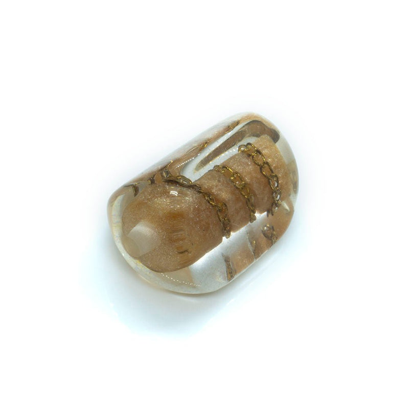 Load image into Gallery viewer, Resin Chain Bead 27mm x 18mm Tan - Affordable Jewellery Supplies
