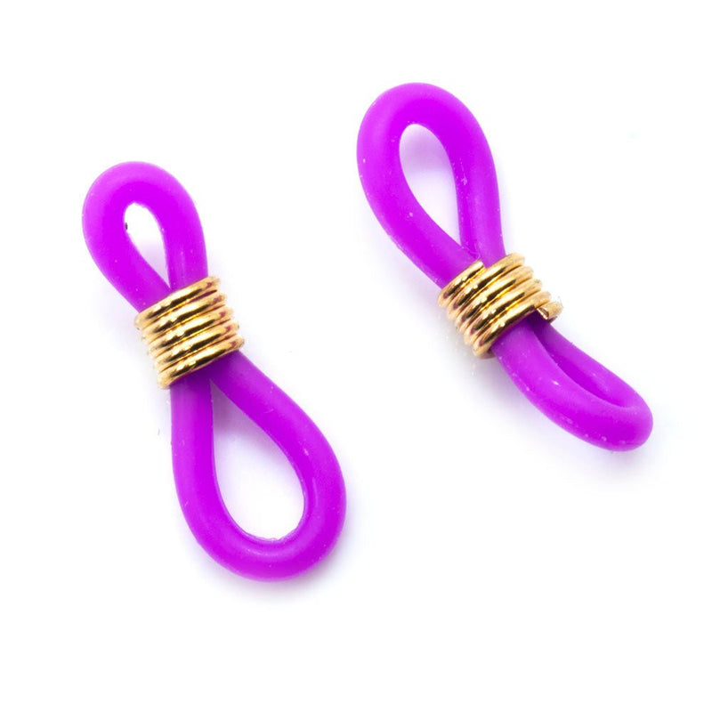 Load image into Gallery viewer, Eyeglass Rubber Connectors 20mm x 7mm Purple - Affordable Jewellery Supplies
