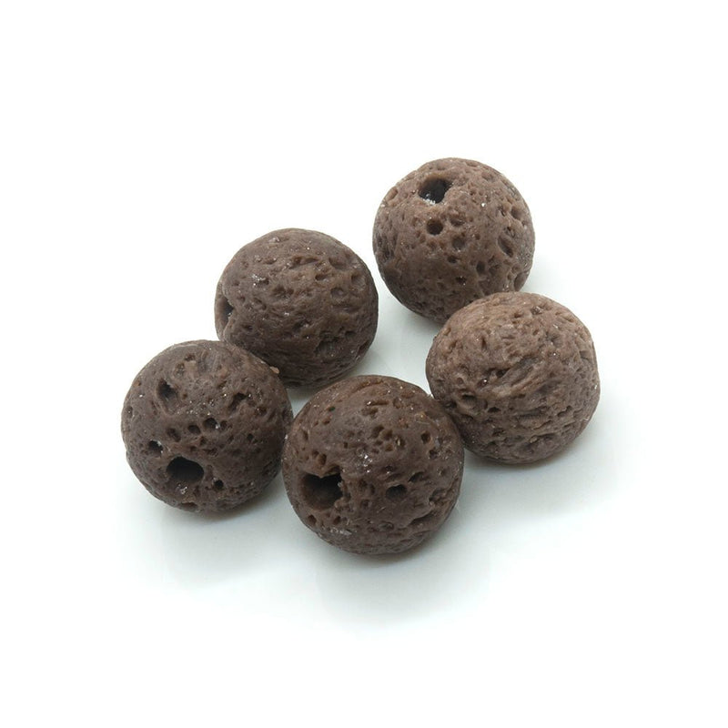 Load image into Gallery viewer, Lava Rock Beads 8mm Coconut Brown - Affordable Jewellery Supplies
