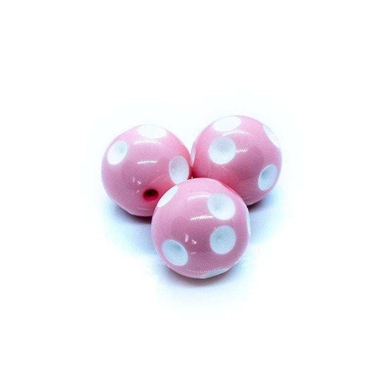 Load image into Gallery viewer, Bubblegum Acrylic Polka Dot Beads 20mm Pale Pink - Affordable Jewellery Supplies
