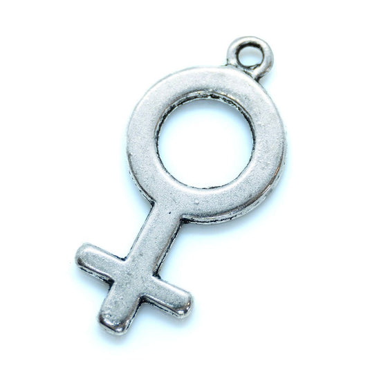 Female Symbol Charm 25mm x 12mm Antique Silver - Affordable Jewellery Supplies
