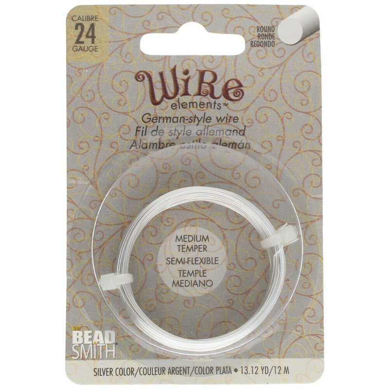 Load image into Gallery viewer, Beadsmith German Style Wire 24 Gauge 12m Silver - Affordable Jewellery Supplies
