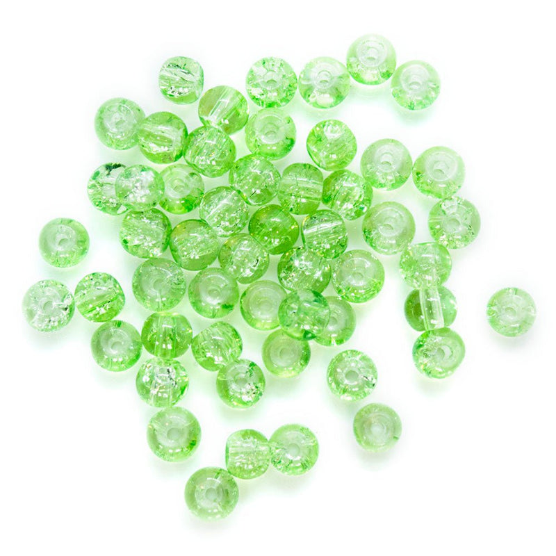 Load image into Gallery viewer, Glass Crackle Beads 4mm Green - Affordable Jewellery Supplies
